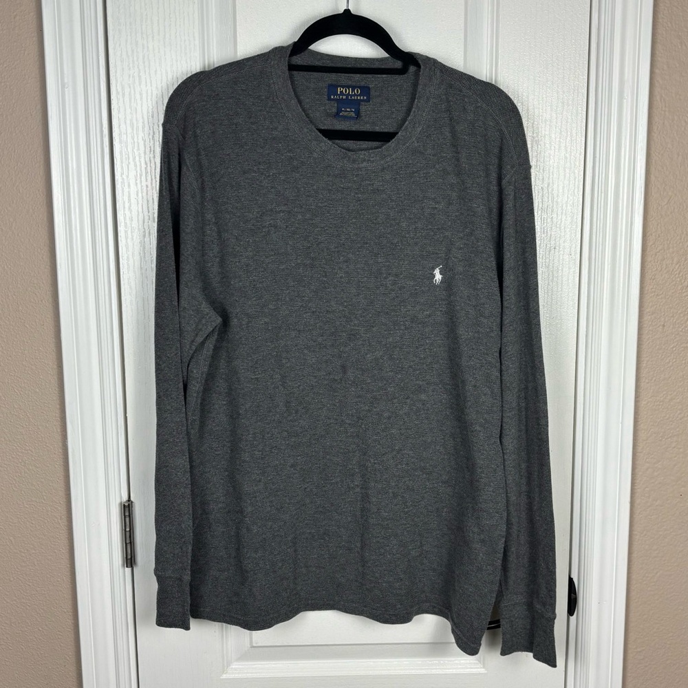 Polo by Ralph Lauren Men's Comfy Cozy Long Sleeve Heather Gray Knit Shirt XL